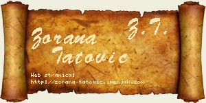 Zorana Tatović vizit kartica